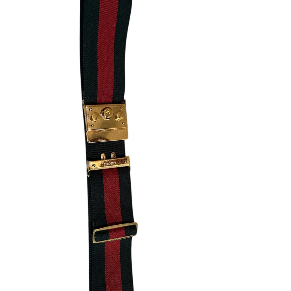 Gucci Red and Green Belt with Gold Buckle - Picture 9 of 9
